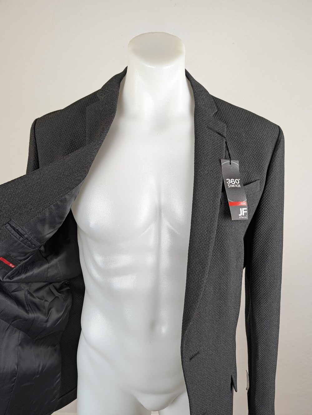 NWT J.Ferrar 360 Stretch Textured Black Blazer